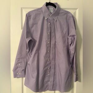 Brooks Brothers Slim Fit Non-Iron 16 2/3 purple Check Dress Shirt